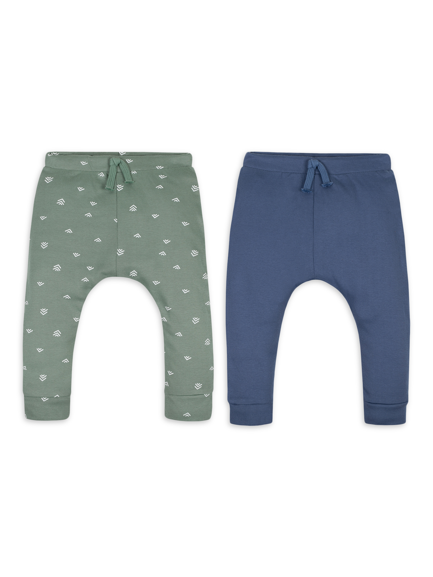 Little Star Organic Baby Boy 2 Pk Harem Jogger Pants, Size Newborn-24 Months